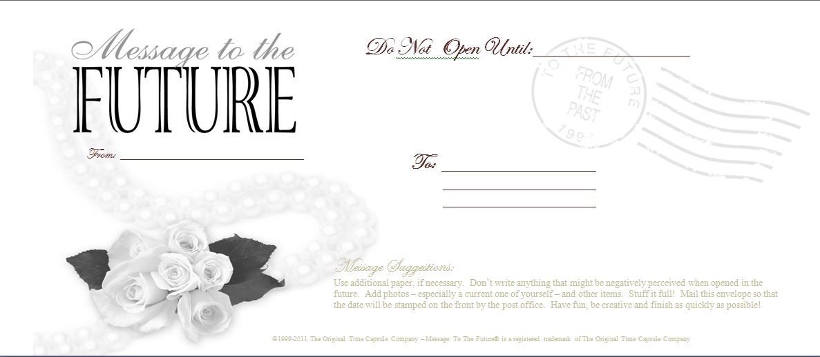 Wedding Time Capsule - Message To The Future Envelope
