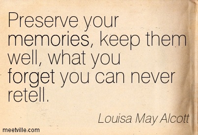 How we make memories - preserve keepsakes